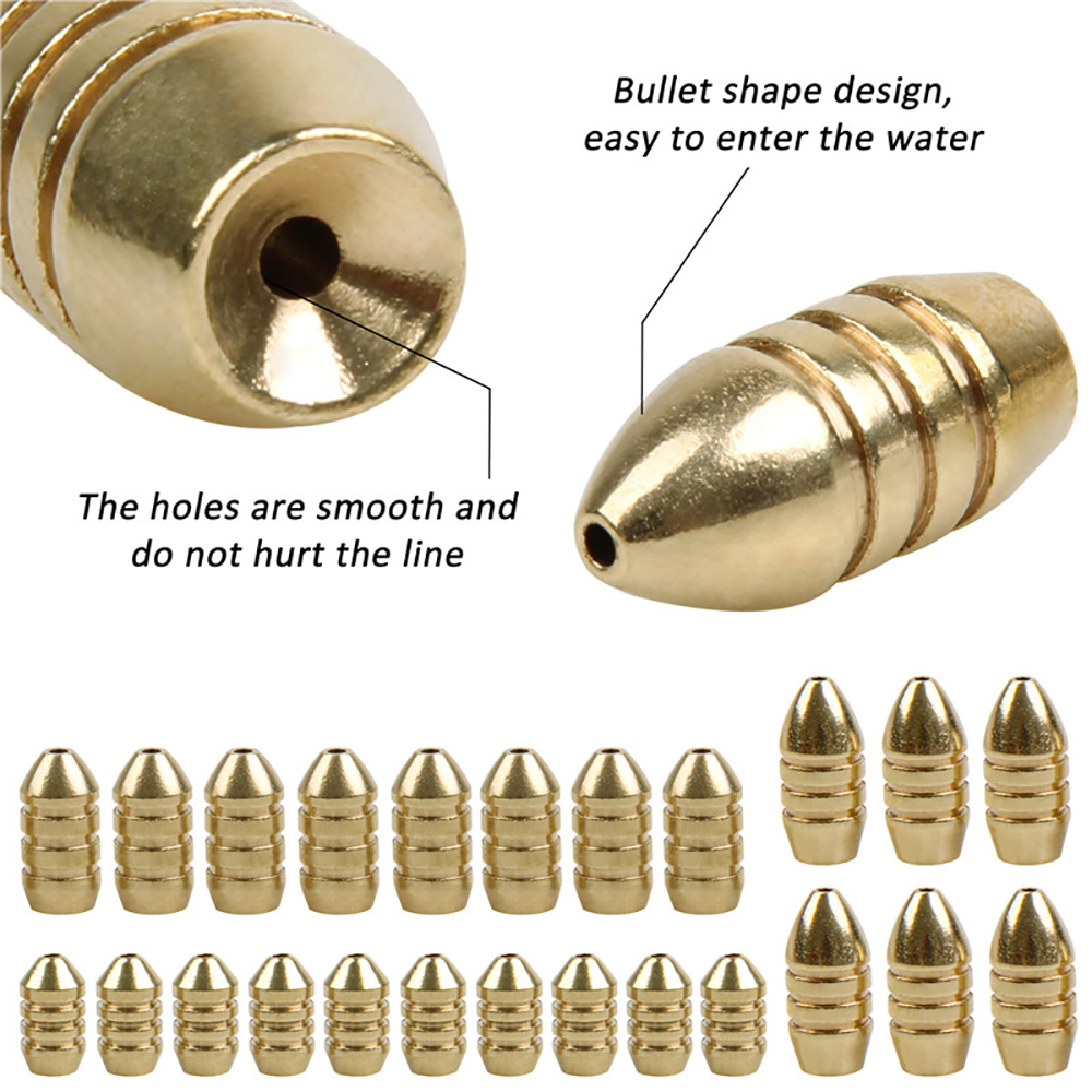 10Pcs Brass Fishing Weight Cop - огляд і ціна Fishing Equipment Shop