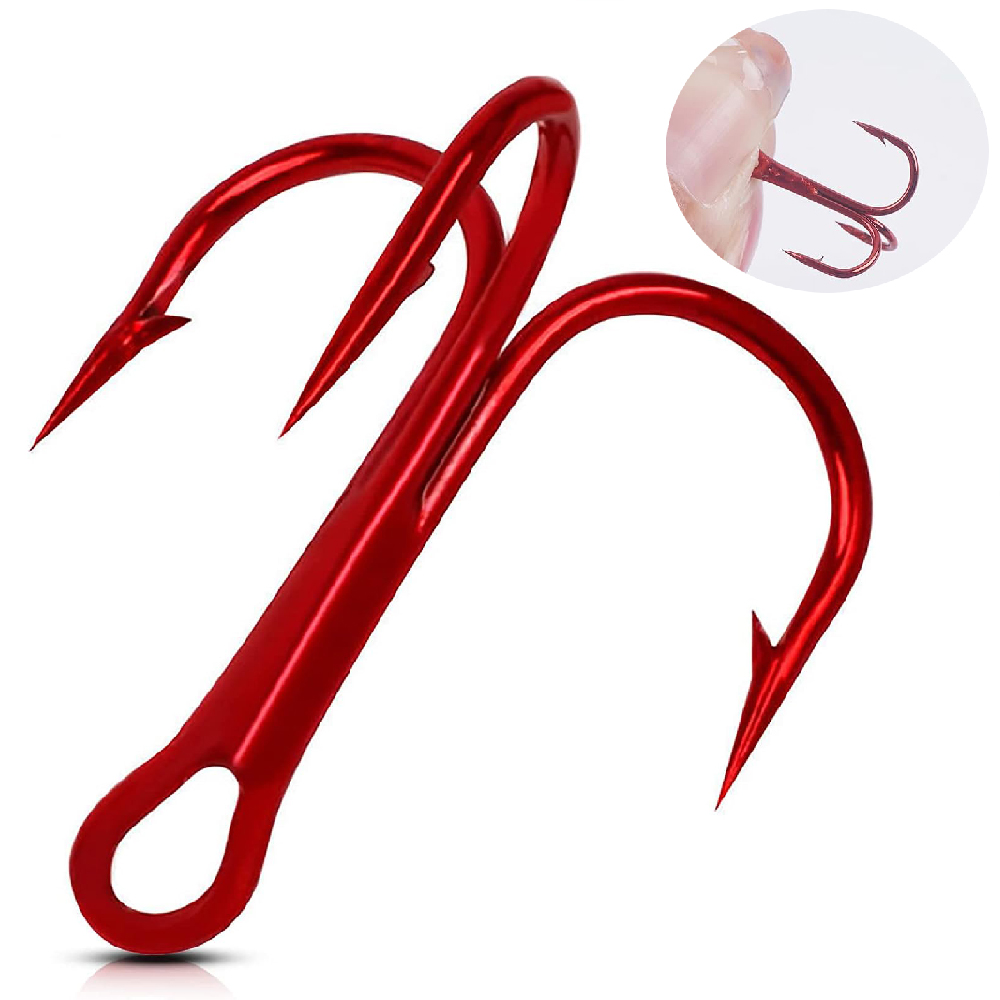 200pcs Red Treble Fishing Hook - огляд і ціна Fishing Equipment Shop