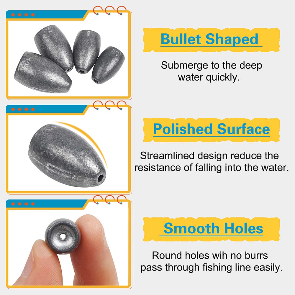 Bullet Fishing Sinkers Weights - огляд і ціна Fishing Equipment Shop