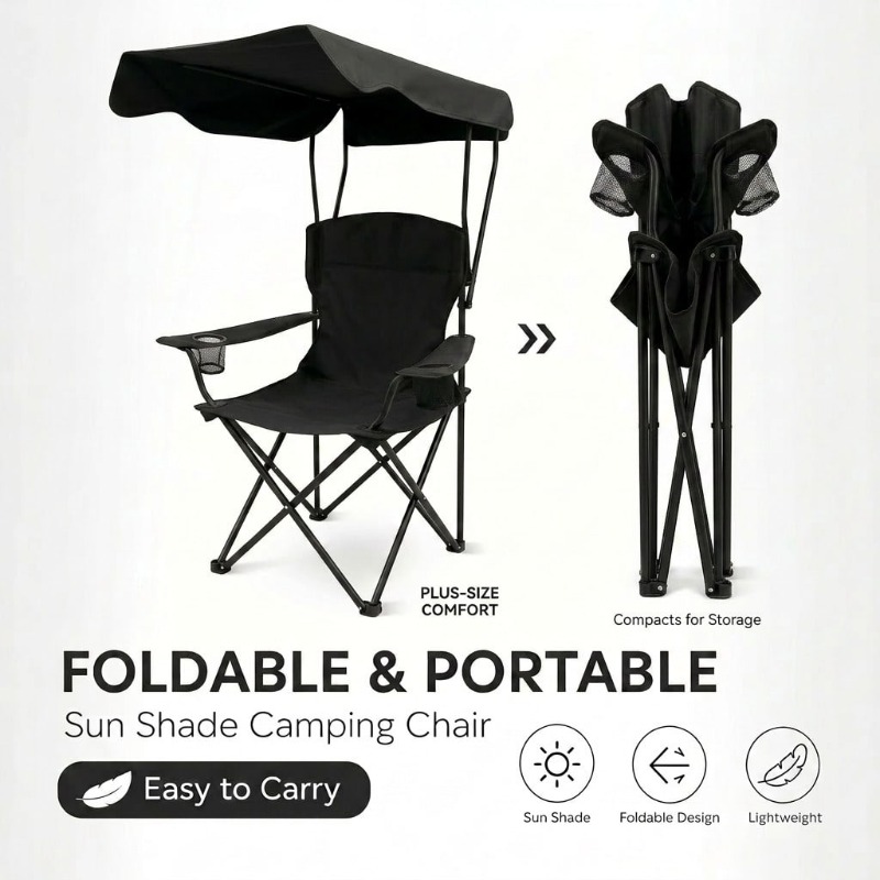 Outdoor Camping Chair With Awn - огляд і ціна Fishing Equipment In