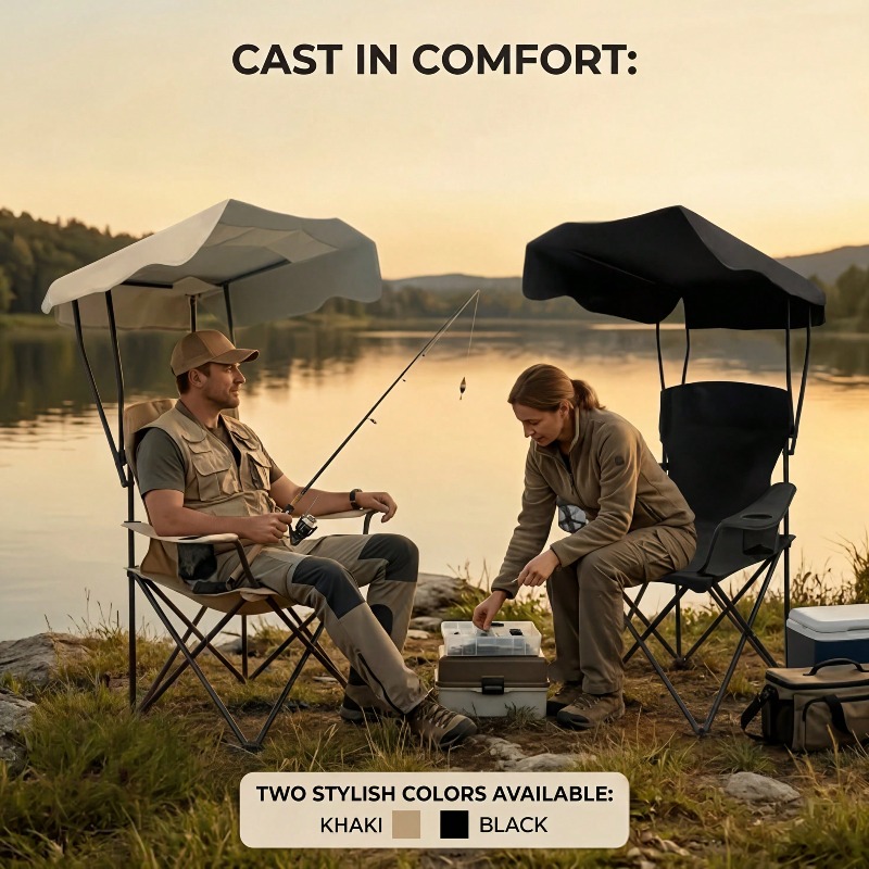 Outdoor Camping Chair With Awn - огляд і ціна Fishing Equipment In