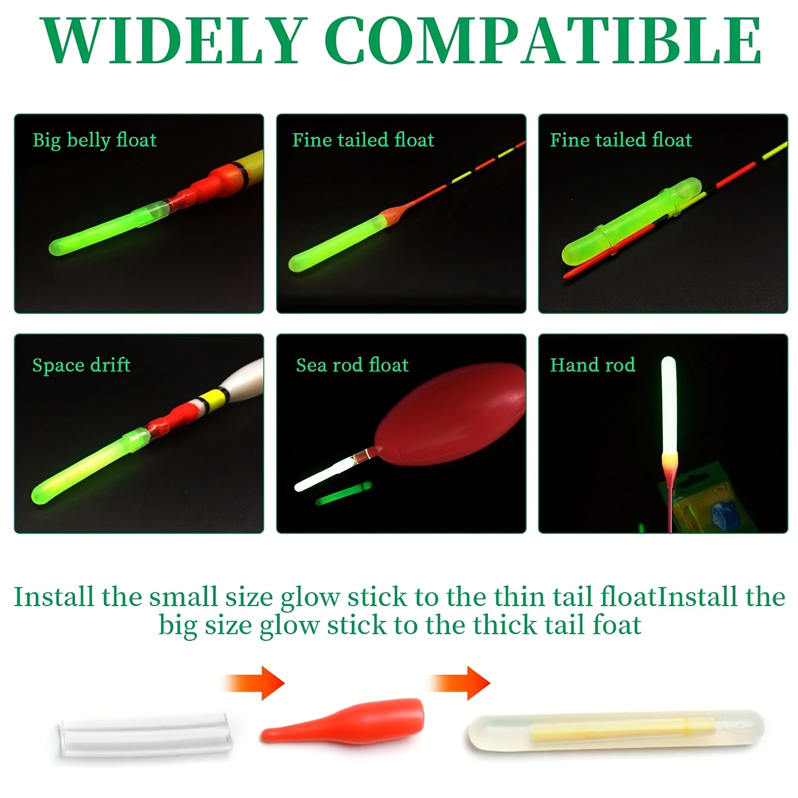 100PCS Fishing Glow Sticks Set - огляд і ціна Fishing Bobber Float